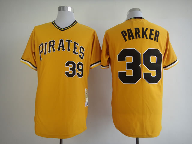 Men Pittsburgh Pirates #39 Parker Yellow Throwback MLB Jerseys->pittsburgh pirates->MLB Jersey